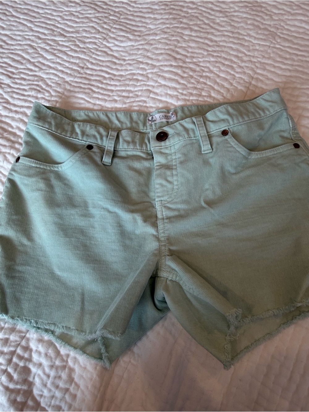Carve Designs Mint Green summer corduroy Cutoff Shorts